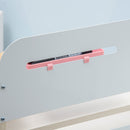 Set Scrivania e Sedia per Bambini da 3 Anni Regolabile Tavolo Inclinabile a 60° con Cassetto e Ripiani in PP e Acciaio Rosa      
