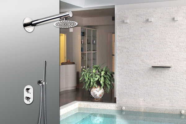 sconto Ama Luxury Aurora Edelstahl-Duscharm-Umsteller, Mischer und Handbrause