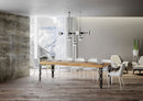 Tavolo Allungabile 160-420x90x77 cm Karamay Premium Quercia Natura Telaio Antracite 