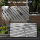 Panchina da Esterno 123x67x79 cm a 2 Posti a Doghe in Alluminio Grigio      
