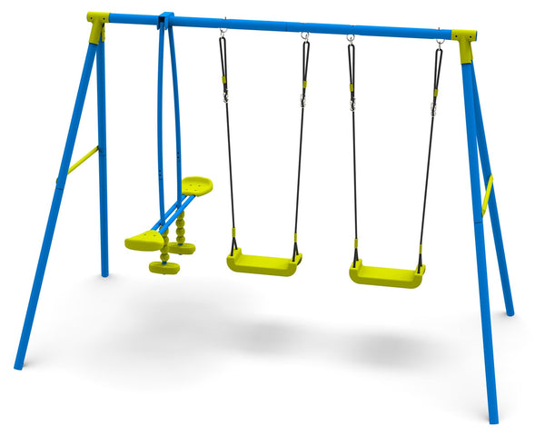 sconto 4-Sitzer-Gartenschaukel 295 x 170 x 180 cm mit Stahlpferd