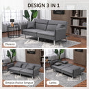 Divano Letto Singolo Clic Clac 189x91x84 cm Schienale Reclinabile e 2 Cuscini Grigio  