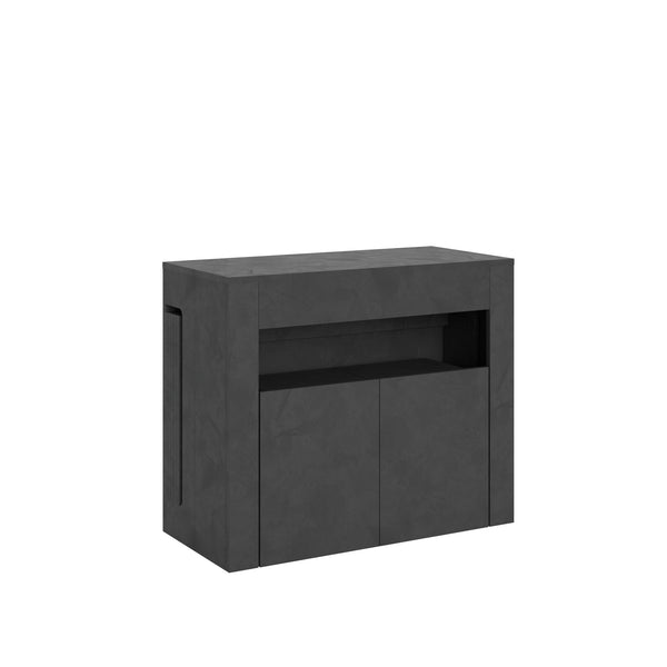 acquista Consolle Tavolo Allungabile 90-302x42x75 cm Evolve Antracite Spatolato con Panca Inferiore