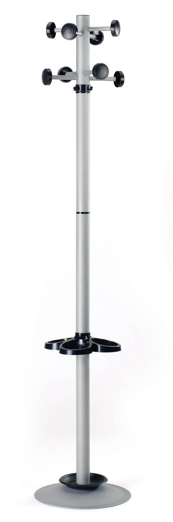 acquista Kleiderständer Ø36x178 cm mit Schirmständer in Fumer Bennet Silber und schwarzem Metall