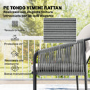 Set 4 Pezzi da Giardino con Divano 2 Poltrone e Tavolo in Rattan Cachi      