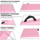 Tappetino Ginnastica Pieghevole 180x60x5 cm Materassino Fitness in PU Rosa      