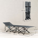 Lettino da Campeggio Pieghevole 196x68x37 cm con Poggiatesta Inclinato e Materasso Rimovibile Nero   