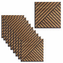 Set 10 Pannelli Decorativi Fonoassorbenti 58x58 cm in MDF Decoro D Obliquo Doppio Noce Asia