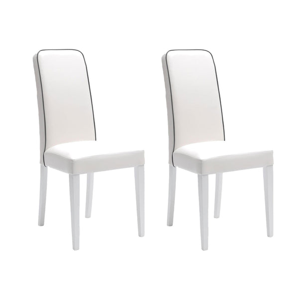 Set 2 Sedie 59x46xH99 cm in Similpelle Anita Bianco online