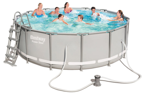 Runder Aufstellpool Ø427X122cm Bestway Power Steel Frame 56444 acquista