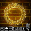 Ghirlanda Natalizia 3D in Metallo con 1440 Luci LED Diametro 50 cm da Appendere