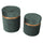 Set 2 Pouf Contenitore Ø35 cm e Ø39 cm in Tessuto Velluto Verde Salvia