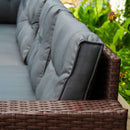 Set Salotto da Giardino 240x186x70 cm ad Angolo con Tavolo e Box Contenitore in Rattan Marrone