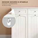 Mobile Bagno Salvaspazio 78x38x90 cm con 2 Cassetti e 2 Cesti Portabiancheria in MDF Bianco      