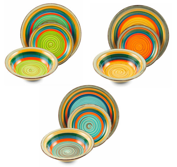 acquista Servizio Piatti 9 Pezzi in Stoneware Soriani Mambo Multicolor