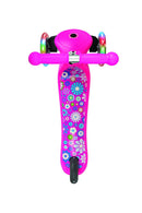 Monopattino a 3 Ruote a LED 3 Altezze Max 50Kg Globber PRIMO Fantasy Lights Up Fiori Rosa