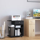 Mobile Porta Stampante 1 Cassetto 2 Ripiani 60x40x68,5 cm in Legno  Nero