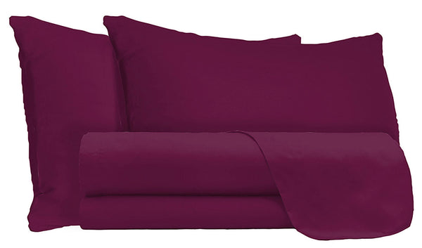 acquista Set aus Doppellaken oben und unten und einfarbigen Kissenbezügen in Pflaume