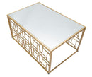 Tavolo da Caffé Bubbles 90x60x45 cm in Ferro e Specchio Oro e Argento