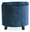 Pouf Poggiapiedi Contenitore Ø55x55 cm in Velluto Soriani Blu