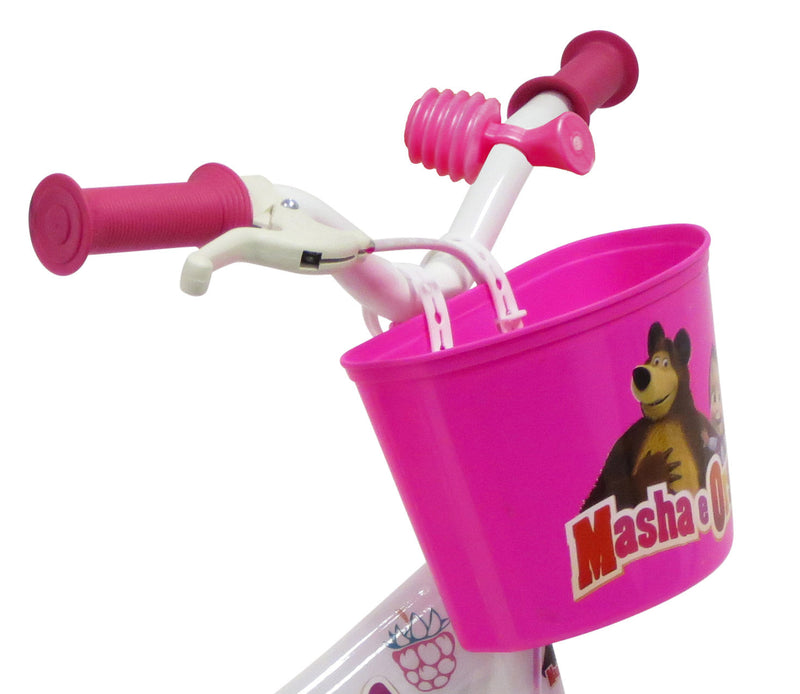 Bicicletta per Bambina 10" 1 Freno Gomme in EVA Masha e Orso Bianca