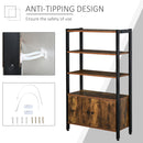 Libreria Moderna 3 Ripiani e Armadietto 70x30x120 cm in Metallo e Legno Truciolare Marrone
