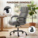 Sedia Ufficio Ergonomica 71x80x110-118A cm Portata 220kg Girevole in Tessuto Effetto Lino Grigio Chiaro      