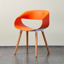 Set 4 Sedie in Polipropilene 45x71x60 cm Gambe in Faggio Fold Arancione