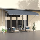 Tenda da Sole a Bracci Avvolgibile 400x120H cm con Struttura Telescopica Grigio   