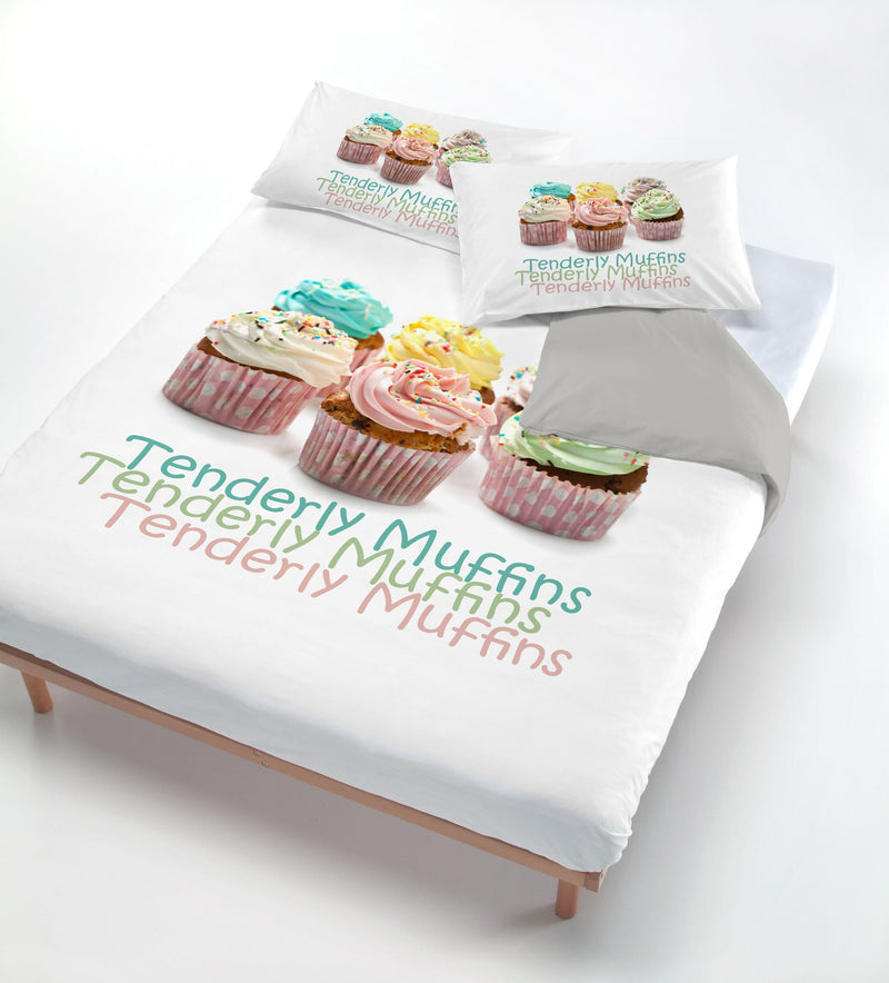 Copripiumino con Stampa sul Sacco e Federe Cuore Muffins