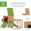 Pollaio Gabbia per Galline da Esterno con Zona di Corsa e Nido in Legno 190x81x103 cm 