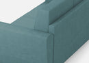 Divano 3 Posti 212x85x85 cm Yasel in Tessuto Petrolio