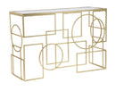 Console Marie 120x41x81 cm in Ferro e Vetro Oro e Nero