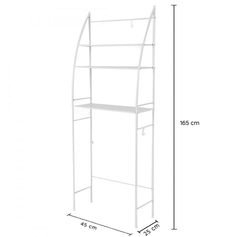 Scaffale Multifunzione per Bagno 165x25x47 cm Rack Mensole Salvaspazio