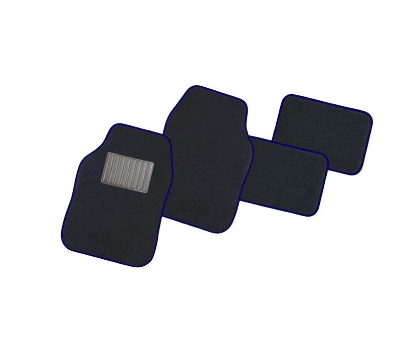 Set 4 tappetini per Interni Auto Universali in moquette con fondo antiscivolo Blu