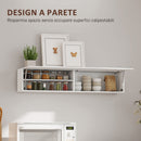 Mobile Bagno a Parete 120x23x30 cm con Anta Ammortizzata 2 Scomparti e Mensola Regolabile in MDF Bianco      