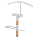 Appendiabiti Indossatore a Piantana Stand Attaccapanni Legno Naturale e Bianco      