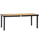 Tavolo da Giardino 190x90x74 cm in Alluminio e Plastica Nero