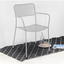 Set 4 sedie da Giardino con Braccioli 57x45/58x81,5h cm in Metallo Aura Grigio