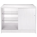 Set 3 Banconi Negozio Modulari Ripiani in Vetro in Laminato Bianco Brillante 