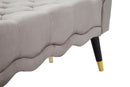 Panchetta Paris 120x40x60 cm in Legno Spugna Metallo e Poliestere Grigio Nero e Oro