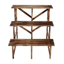 Scaletta Fioriera Portavasi da Giardino a 3 Ripiani in Legno di Abete 80x80x80 cm 