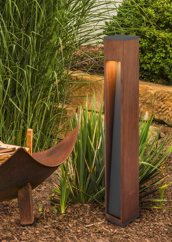 acquista LED-Außenmast aus Naturholz