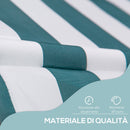 Tenda da Sole a Muro 200x150 cm con Pali di Supporto Bianco, Verde