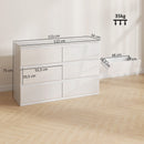 Cassettiera 6 Cassetti 112x34x75 cm in Legno Ingenerizzato Bianco      