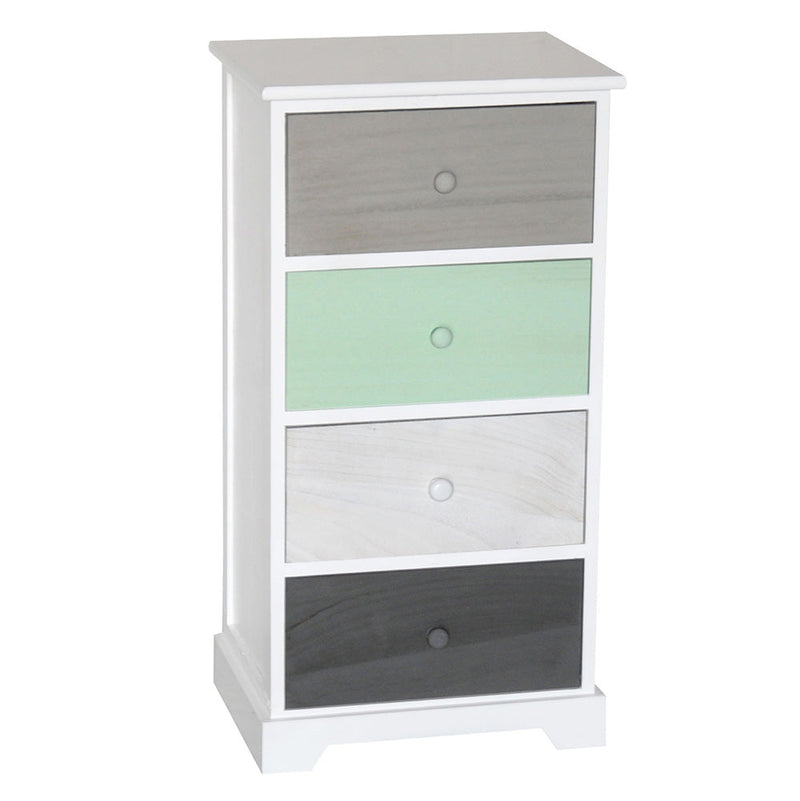 Cassetiera con 4 Cassetti in Legno Paulownia Multicolor Fadi