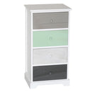 Cassetiera con 4 Cassetti in Legno Paulownia Multicolor Fadi