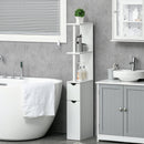 Mobile a Colonna 2 Ripiani 2 Armadietti 15,2x29,8x118 cm in MDF e Legno Truciolare Bianco