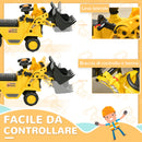 Escavatore Cavalcabile per Bambini 80x26,5x39 cm con Benna e Vano Contenitore in PP e ABS Giallo e Nero  