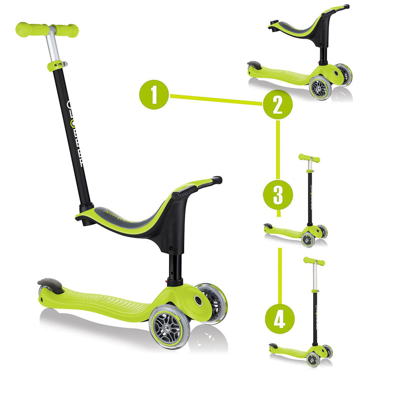 Monopattino Passeggino Triciclo a 3 ruote Globber Go up Sporty Verde